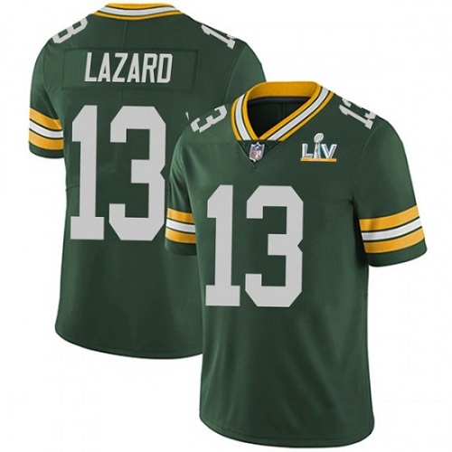 Men's Green Bay Packers #13 Allen Lazard Green NFL 2021 Super Bowl LV Stitched Jersey Men's Green Bay Packers #13 Allen Lazard Green NFL 2021 Super Bowl LV Stitched Jersey
